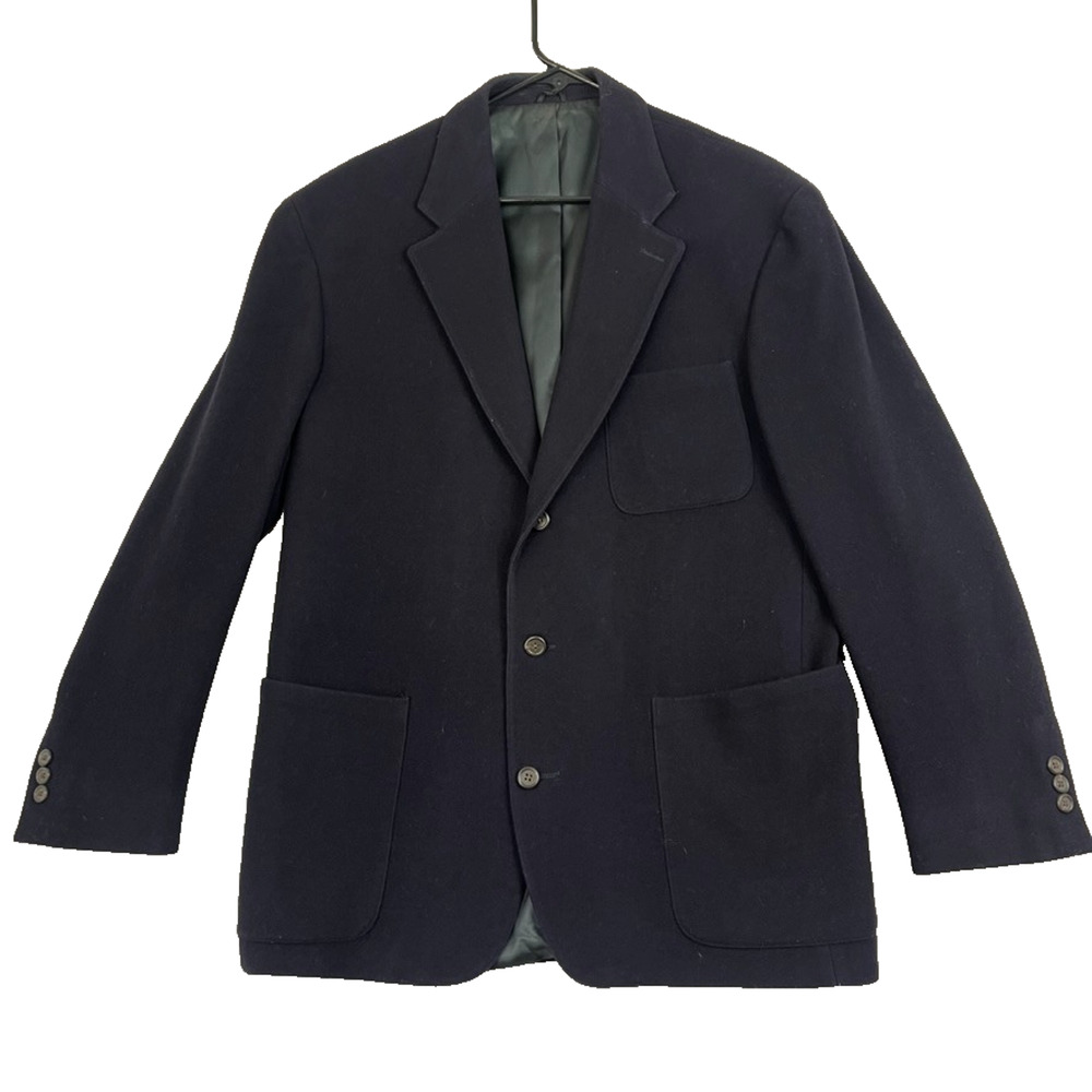 Vintage J. Crew Navy Blue Blazer Coat Men’s Medium Wool Blend Lined